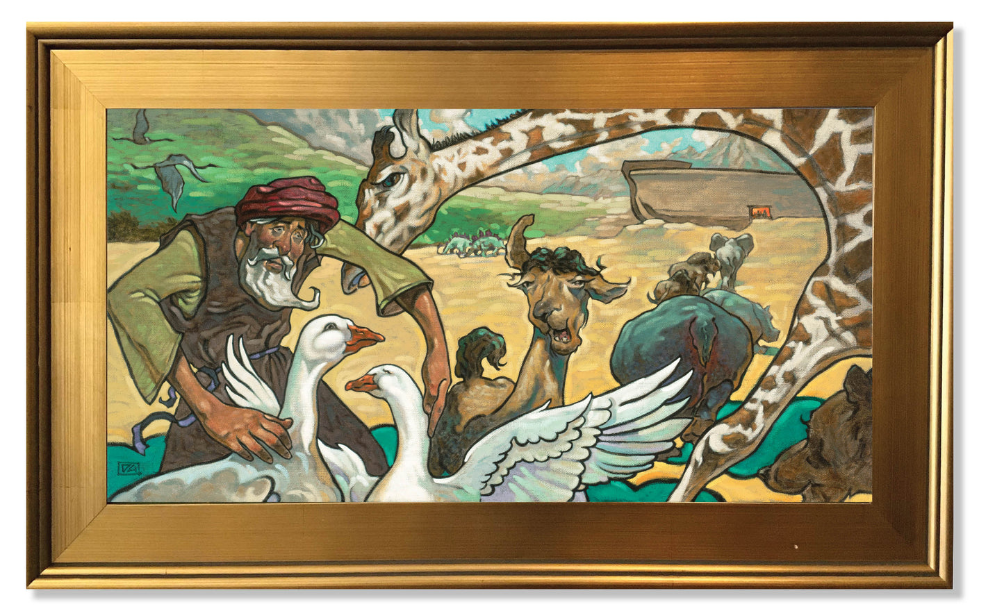 "Noah Builds An Ark" Fine Art Print